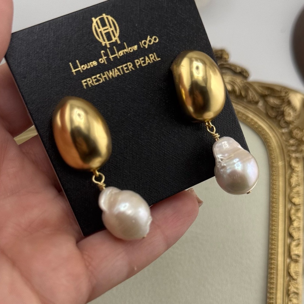 House of Harlow 1960 Freshwater Pearl Drop Earrings - Picture 7 of 10